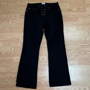 PACSUN Black Lace-Up Flare Pants